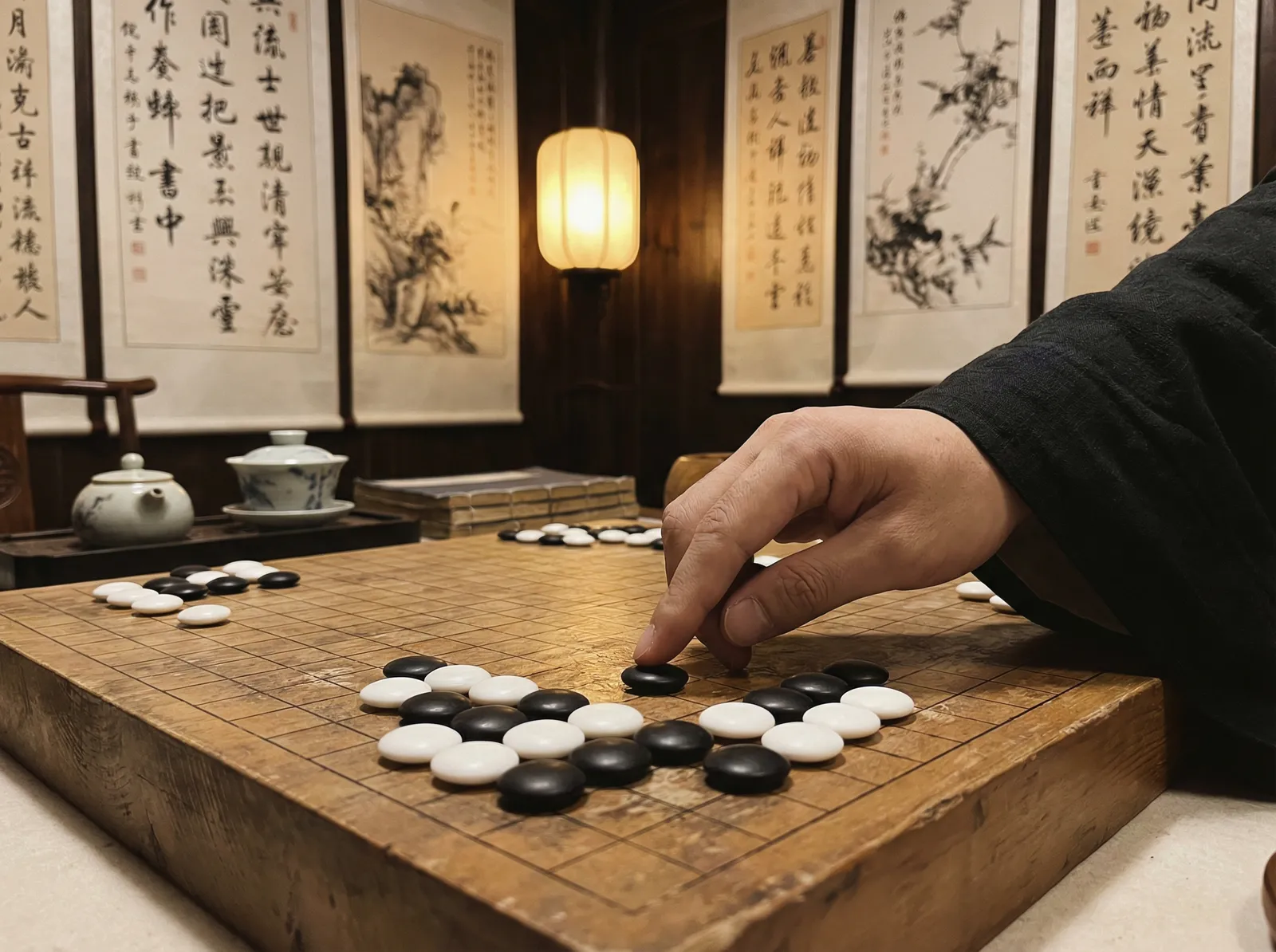 曹长卿 围棋对弈特写
